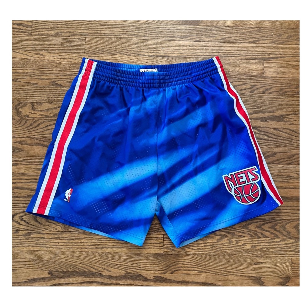Mitchell & Ness New Jersey Nets Hardwood Classics Blue Mesh Shorts 2XL Swingman